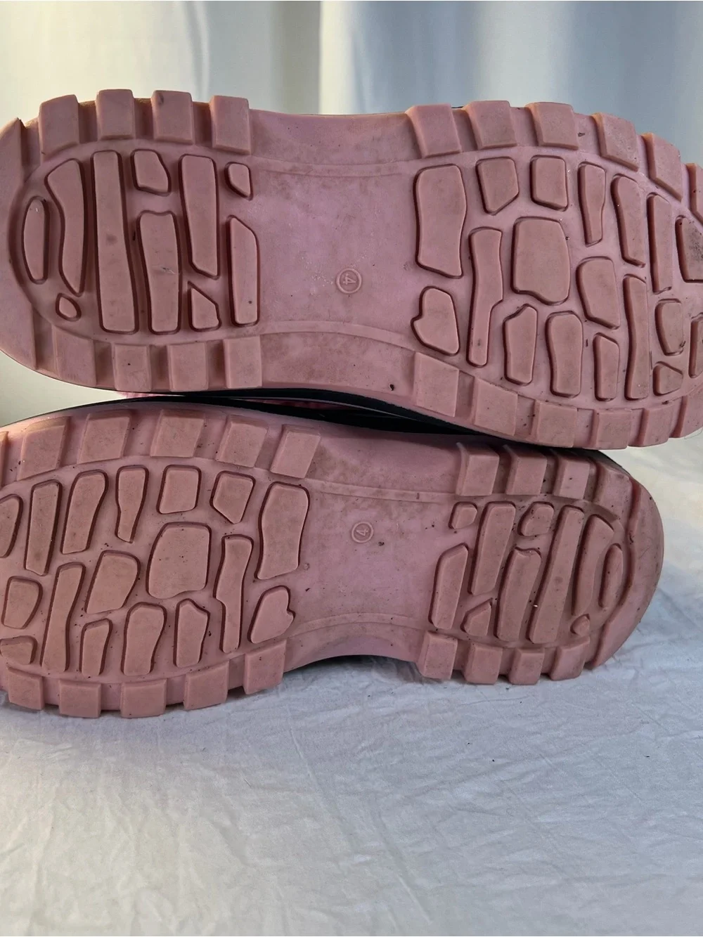 Dream Pairs Girls sz4 Pink&Black Winter Snow Boots Faux Fur Trim Glitter Zip&Tie